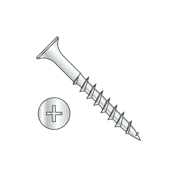 Newport Fasteners Deck Screw, #6 x 2 in, Steel, Flat Head, Phillips Drive, 3500 PK 695108-3500 - main